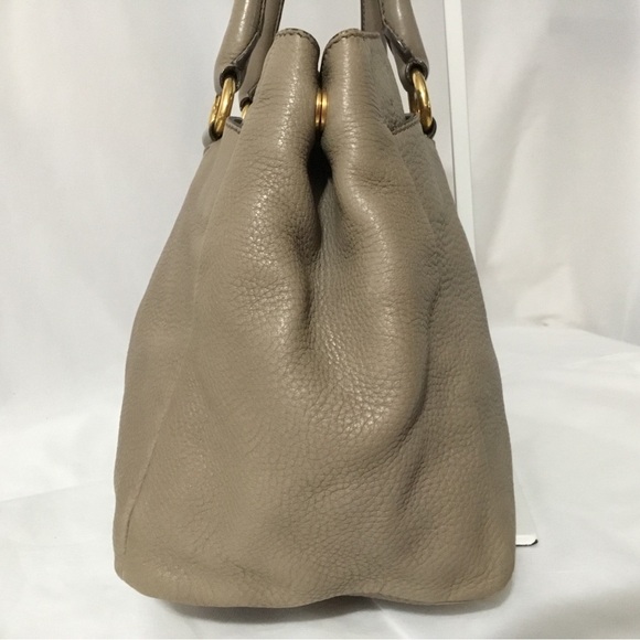 Authentic PRADA Pebbled Leather Tote Bag with Strap - Picture 3 of 16